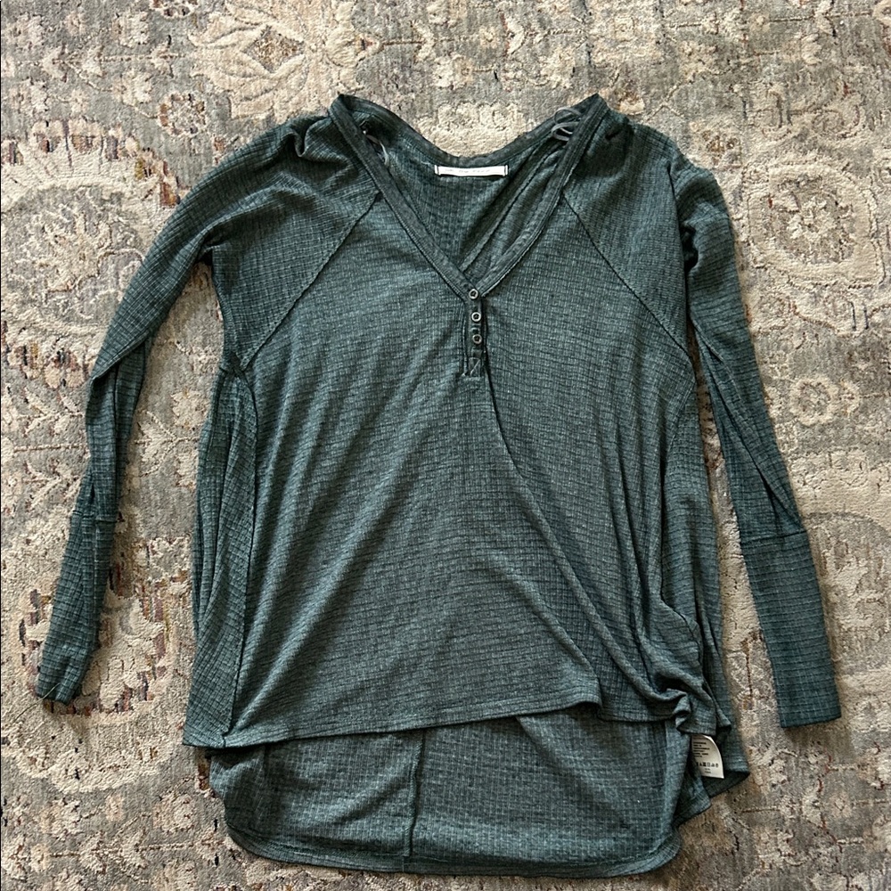 We The Free Teal Long Sleeve Top